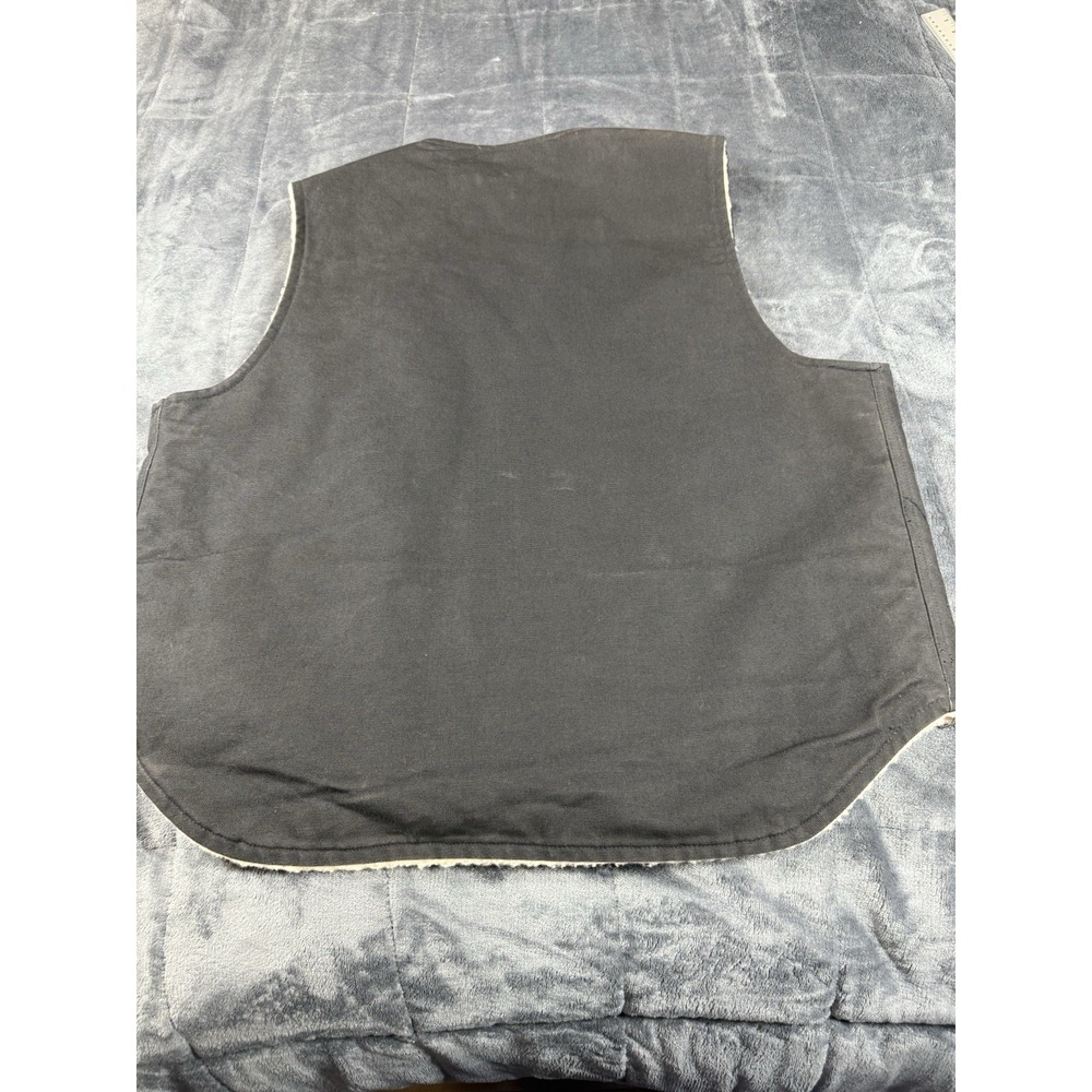 Carhartt Vintage 70/80 Sherpa Fleece Lined Black Canvas Work Vest Size XL - Picture 9 of 9